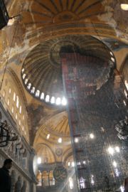 The interior of the dome undergoing restoration